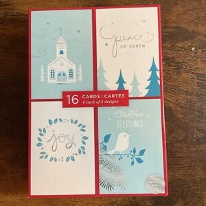 New IMAGE ARTS 16 CHRISTMAS GREETING CARDS W/ENVELOPES 4 DIFFERENT IMAGES
